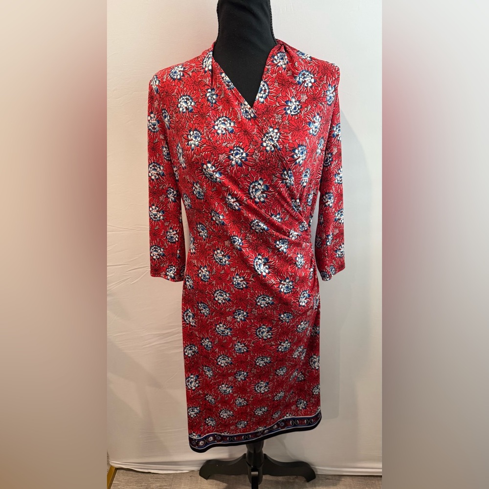 Max Studio Floral Midi  Long Sleeve Dress‎